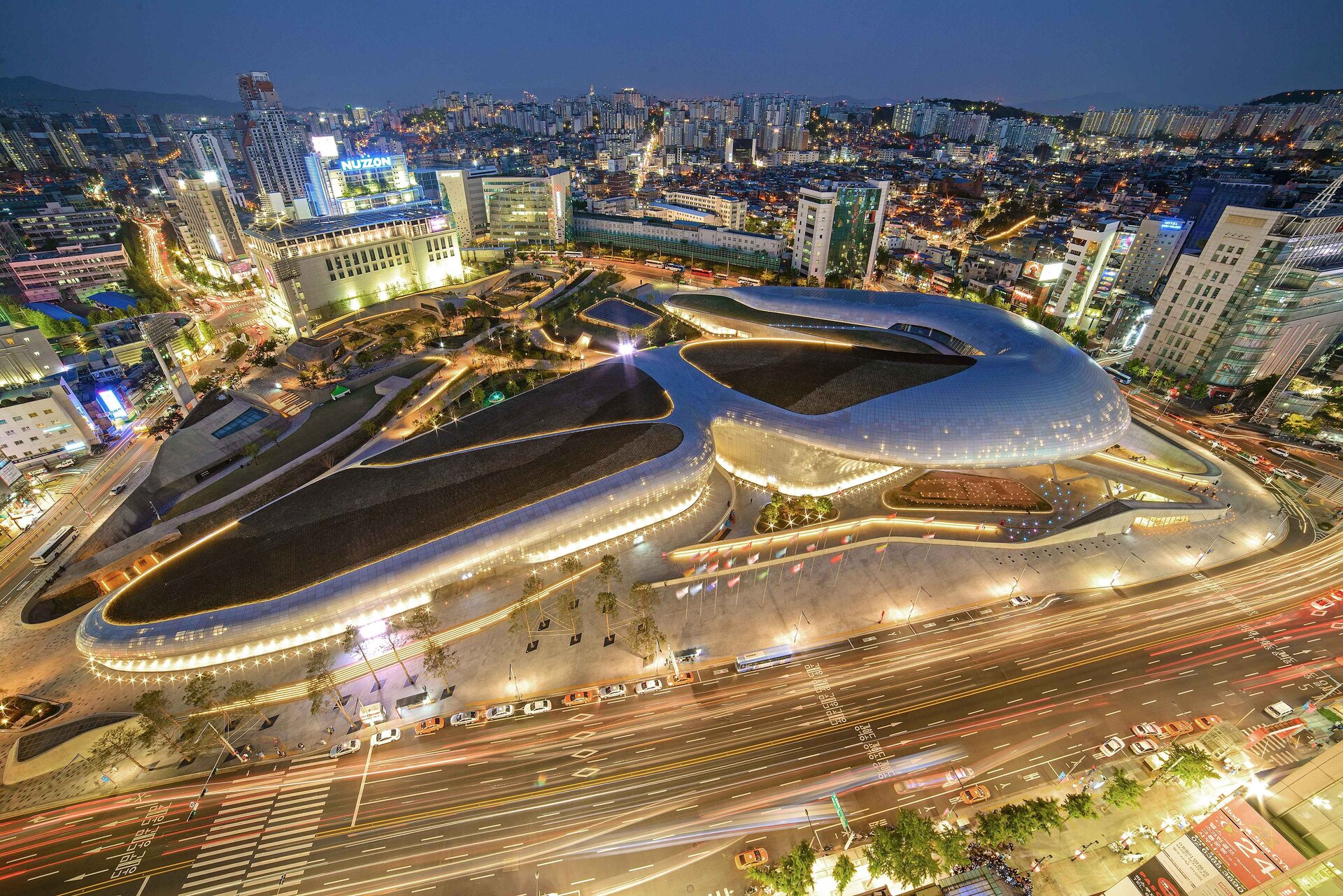 DDP (Dongdaemun Design Plaza) shining in the city center